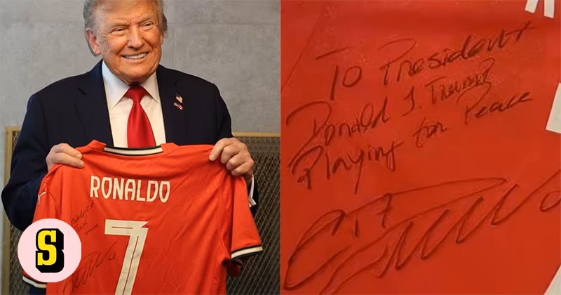 Ronaldo ger Trump present