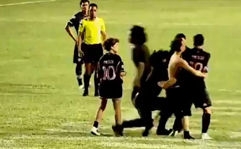 Messi nedbrottad – kaos på planen