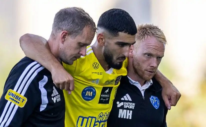 Falkenbergs mardröm – skadad efter åtta sekunder